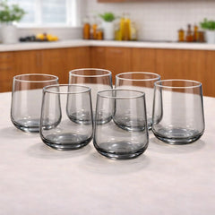6Pcs Tumbler Set 420ml – Clear Glass Drinking Tumblers