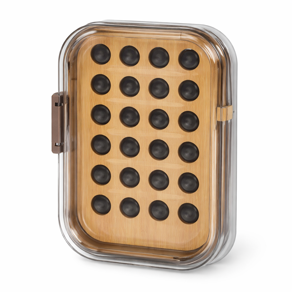 Soap Tray with Drain Hole Design – Bathroom Soap Holder with Bamboo Base & Protective Cover - Habitt