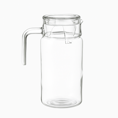Clear Glass Jug 1700 ml / 1850 ml with Handle & Lid – Large-Capacity Water & Juice Pitcher - Habitt