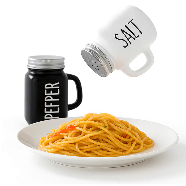 2 Pcs Glass Salt and Pepper Shaker – Mason Jar Style with Metal Lids