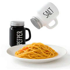 2 Pcs Glass Salt and Pepper Shaker – Mason Jar Style with Metal Lids