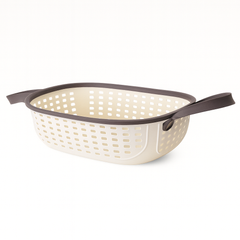 Plastic Basket with Leather Handles (Medium & Small) for Stylish Storage &amp; Easy Carrying