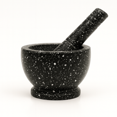 Heavy-Duty Black Hawan Dasta (Mortar & Pestle) for Grinding Spices & Herbal Blends