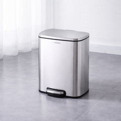 5L Stainless Steel Trash Can – Compact Pedal Bin with Soft-Close Lid - Habitt