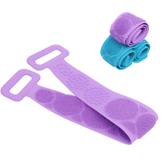 Silicone Bath Belt – Double-Sided Exfoliating Body Scrubber with Handles (Assorted Colors)