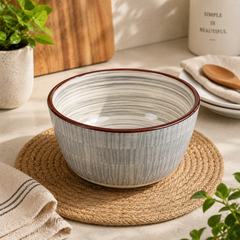 Mini Condiments Serving Bowl | Small Sauce, Dip & Seasoning Bowl for Table Serving Grey Patterned Serving Bowl