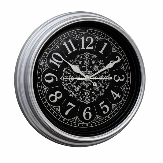 Heritage Wall Clock Glisso 14.5" – Modern Black Dial Gear Design Quartz Wall Clock - Habitt