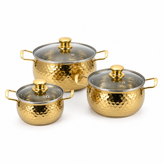 3 PCS Stainless Steel Golden Bowl Set