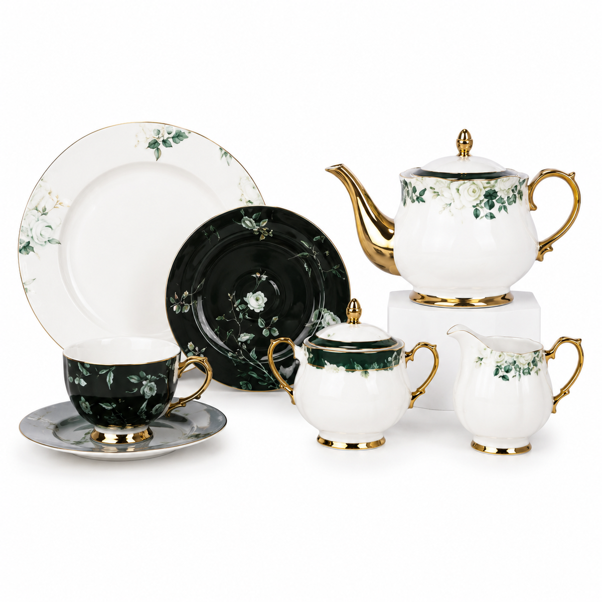 Elegant 24-Piece Tea Set | Complete Tea Serving Set for Home & Entertaining