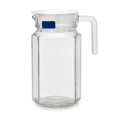 Compact Clear Glass Jug 650 ml with Handle & White Lid – Easy-Pour Water & Juice Pitcher