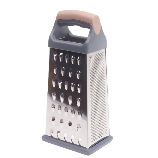 4-Sided Stainless Steel Grater with Soft Grip Handle