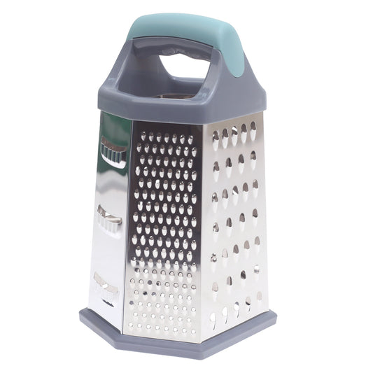 6-Sided Stainless Steel Grater with Soft Grip Handle