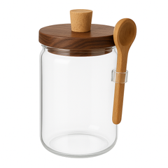 Glass Jar with Spoon – Small, Medium, Large
