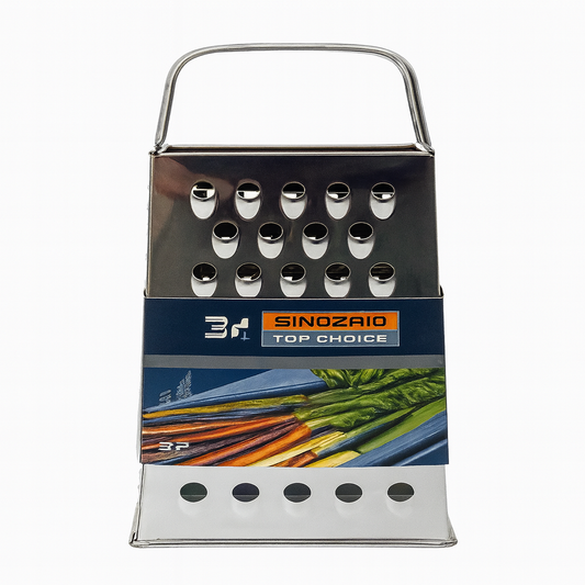 Heavy-Duty Stainless Steel 4-Sided Box Grater with Sturdy Handle – Multi-Use Vegetable & Cheese Grater