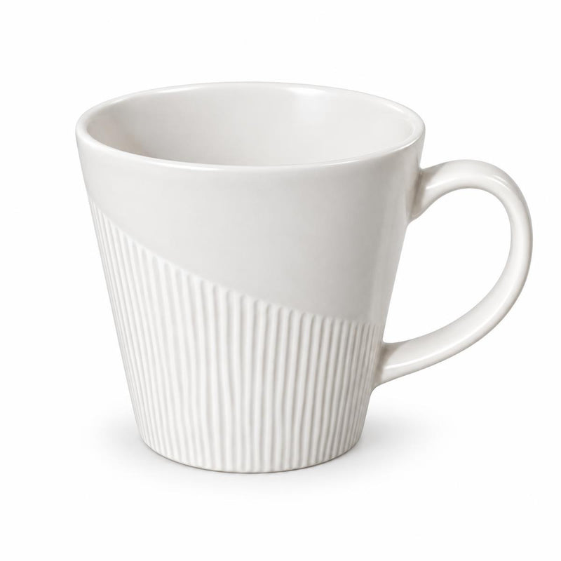 Elegant Grey Ceramic Mug with Textured Design - AI lifestyle visualization