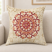 Mars Red Moroccan Inspired Screenprint Cushion Cover 18x18 - AI lifestyle visualization