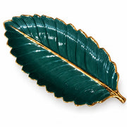 Elegant Green Leaf-Shaped Serving Platter - Original product photo