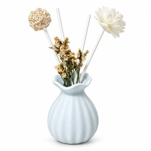 Sky Blue Green Reed Diffuser with Decorative Floral Sticks - Original product photo