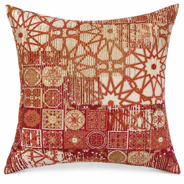 Golden Poppy Cushion Cover with Moroccan Inspired Screenprint 18x18 - Original product photo