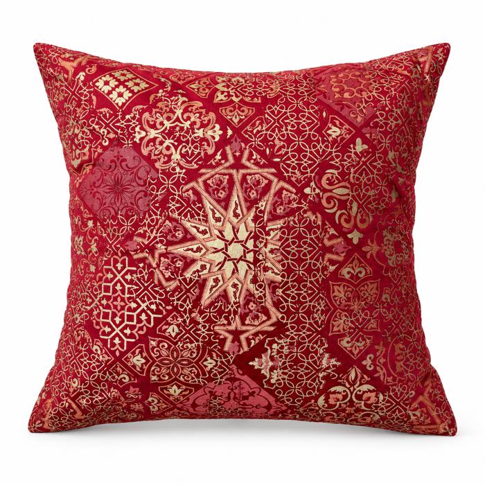 Bright Rose Decorative Cushion Cover with Marrakech-inspired Screenprint - Original product photo