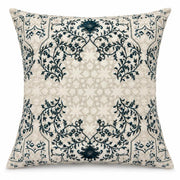 Midnight Marrakech Tile Blue Embroidered Cushion Cover 16x16 - Original product photo