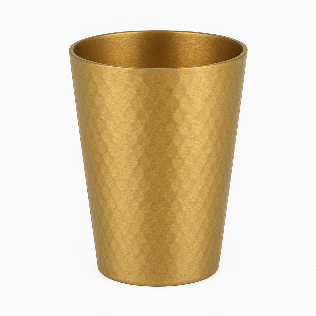 Hammered Cup Gold – Elegant Textured Drinking Cup (260ml, 450ml) - Habitt