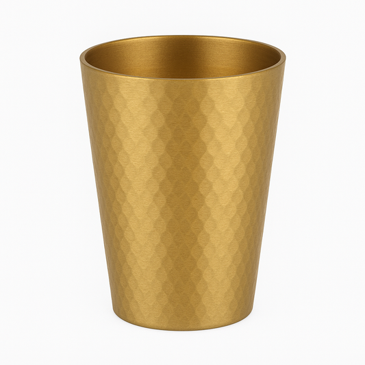 Hammered Cup Gold – Elegant Textured Drinking Cup (260ml, 450ml) - Habitt