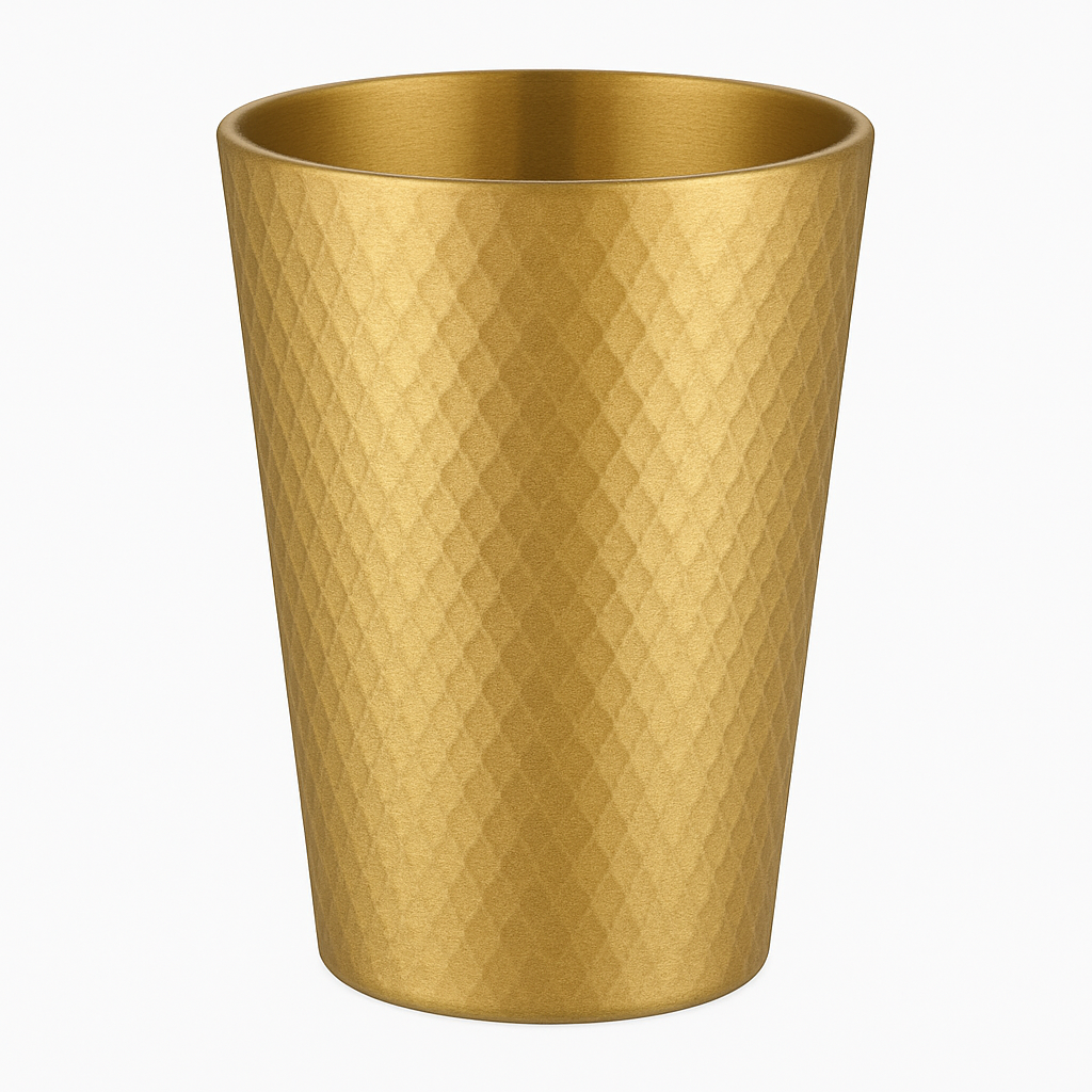 Hammered Cup Gold – Elegant Textured Drinking Cup (260ml, 450ml) - Habitt