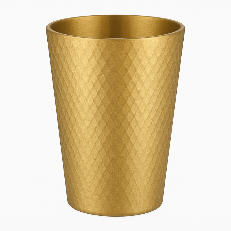 Hammered Cup Gold – Elegant Textured Drinking Cup (260ml, 450ml) - Habitt