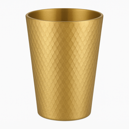 Hammered Cup Gold – Elegant Textured Drinking Cup (260ml, 450ml) - Habitt
