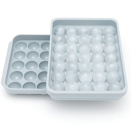 Ice Cube Ball Tray – 33 Pieces Orange / Blue