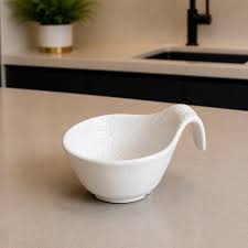 Small Bowl with Handle – White