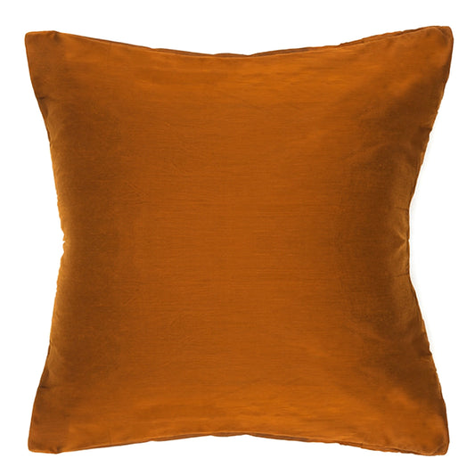 Brown Cotton Silk Cushion Cover 18x18 – Elegant Plain Decorative Throw Pillow for Sofa, Bed & Living Room