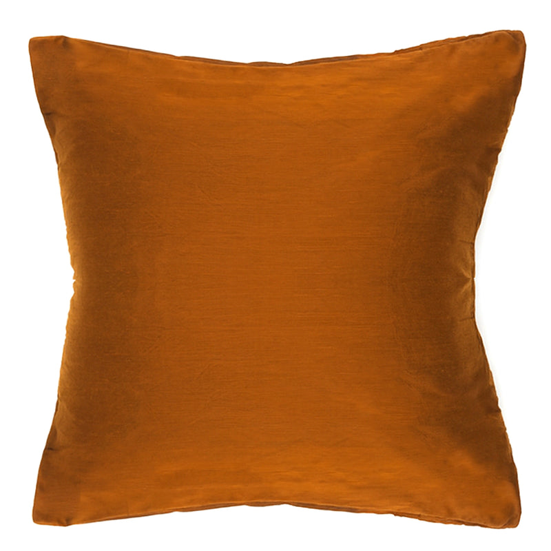 Buy 1 Get 1 Free Brown Cotton Silk Cushion Cover 18x18 – Elegant Plain Decorative Throw Pillow for Sofa, Bed & Living Room - Habitt