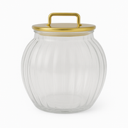 Acrylic Jar with Vertical Gold Stripe Lid - Habitt