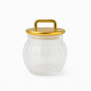 Acrylic Jar with Vertical Gold Stripe Lid - Habitt