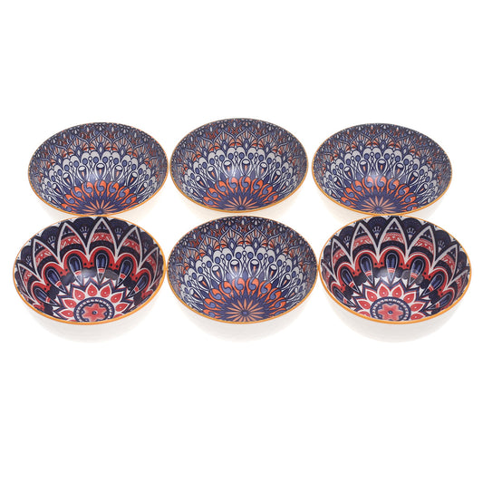 6PCS Mandala-Inspired Ceramic Bowl Set