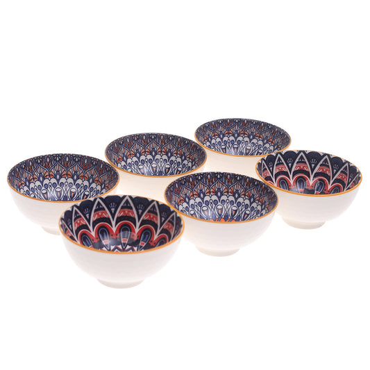 6PCS Mandala-Inspired Ceramic Bowl Set