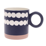 Black Ceramic Mug with White Geometric Dot Pattern - Habitt