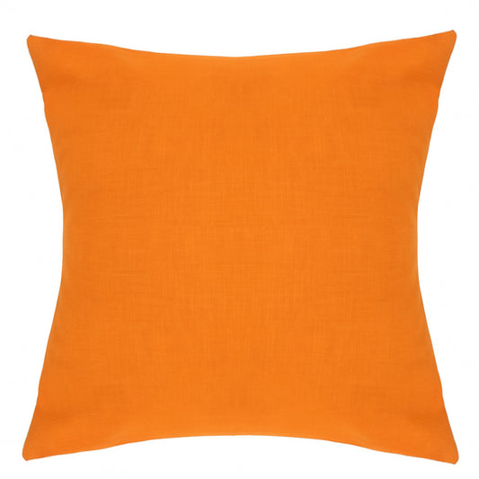 Orange Canvas Cushion Cover 18x18 – Textured Plain Decorative Throw Pillow for Sofa, Bed & Living Room