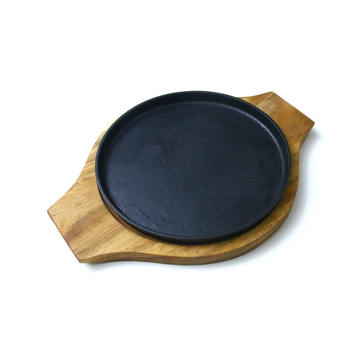 Cast Iron Sizzler 10 In Plate Round, SZP10F-RO, Naturally Non Stick, Pre-Seasoned Krucible Kitchen