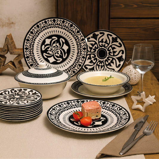 Dinner Set Monochrome Black