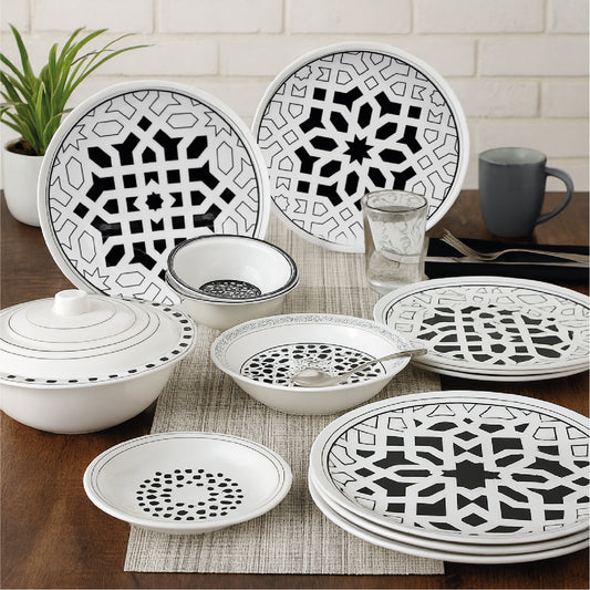 Dinner Set Geometric Black