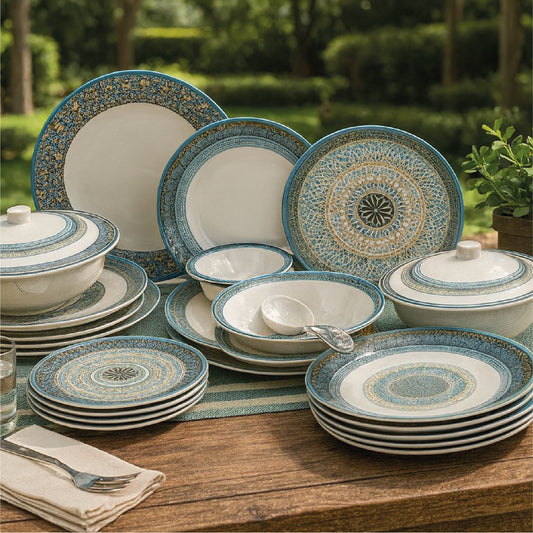 Dinner Set Blue Mosaic