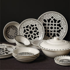 Dinner Set Geometric Black