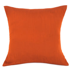 Rust Cotton Silk Cushion Cover 18x18 – Elegant Plain Decorative Throw Pillow for Sofa, Bed & Living Room