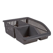 1pc Organizer Basket #4 (Assorted)  – 3 Compartment Plastic Storage Basket (Pink, Beige, White, Grey) - Habitt