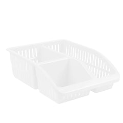 1pc Organizer Basket #4 (Assorted)  – 3 Compartment Plastic Storage Basket (Pink, Beige, White, Grey)
