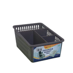 1pc Organizer Basket Mini #1 (Assorted)  – 3 Compartment Plastic Storage Basket (Grey, Beige, Pink, White
