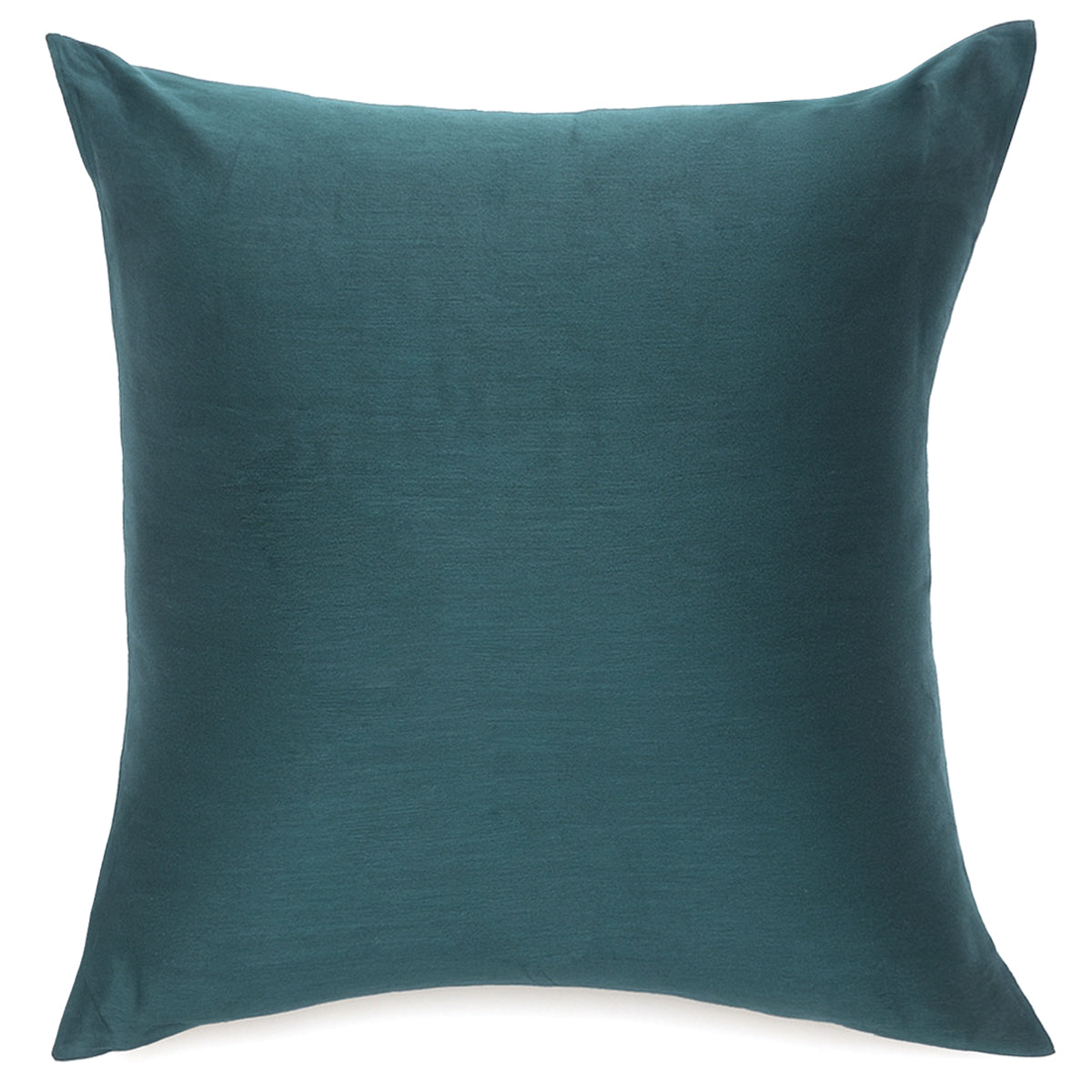 Teal Raw Silk Cushion Cover 18x18 – Luxurious Plain Decorative Throw Pillow for Sofa, Bed & Living Room